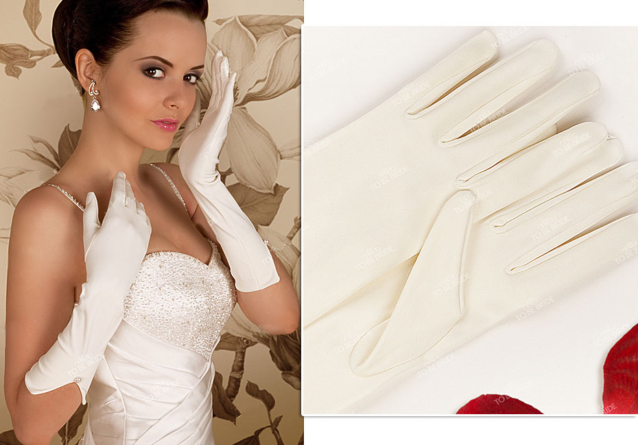 Свадебные перчатки для невесты To be bride (белый, G0229)