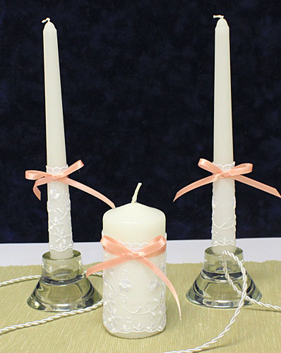 Набор свечей Джульетта (3 свечи) (персиковый)