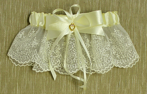 Свадебная подвязка на ногу Бант (лимонный)
