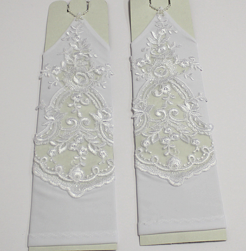 Перчатки для невесты "Букет" (белые)