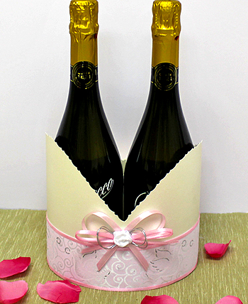 Чехол для свадебных бутылок "Фурор" (розовый)