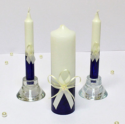 Набор свечей "Ультрамарин" (синий, 3 свечи)