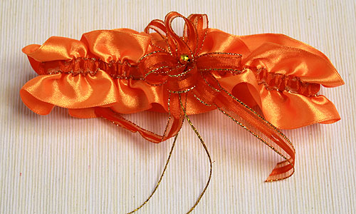 Свадебная подвязка для невесты Эстэль (апельсиновый)