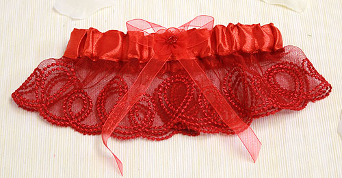 Подвязка для невесты "Бэлль" (красный)
