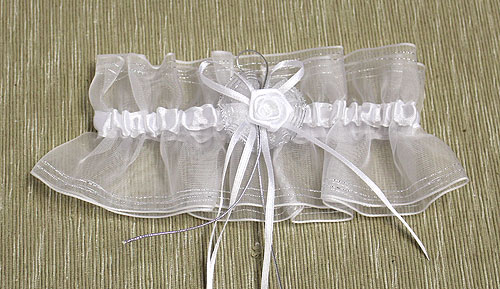 Подвязка для невесты "Дымка" (белый)