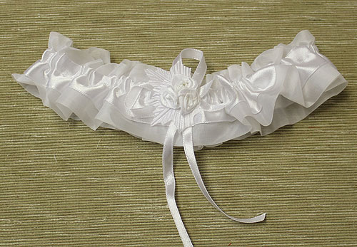 Подвязка свадебная для невесты "Кокетка" (белый)