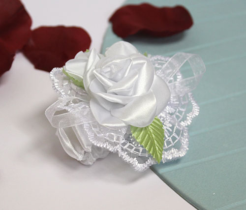 Свадебный браслет для подружек невесты "Роза" (белый)
