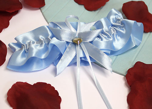 Подвязка для невесты "Элегант" № 2 (голубой)