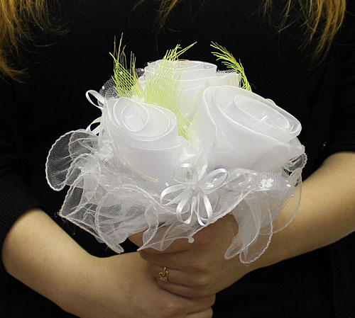 Свадебный букет - дублер для невесты "Каприз" (белый)