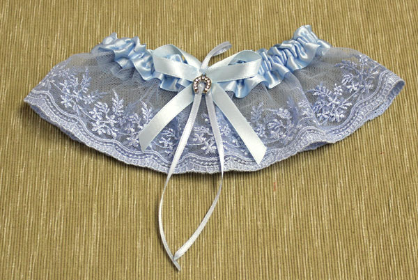 Подвязка для невесты "На счастье" (голубой)