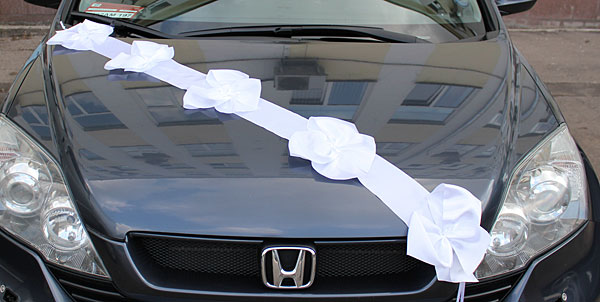 Автомобильные ленты на свадьбу Миледи (1 луч) (белый)