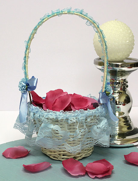 Свадебная корзиночка для конфетти и лепестков (голубой)