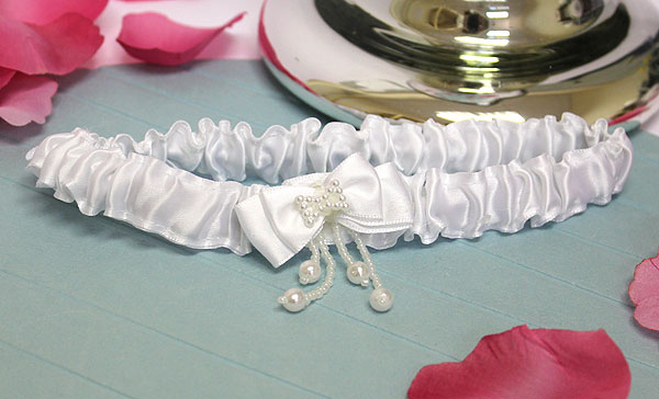Подвязка для невесты "Стильная штучка" (белый)