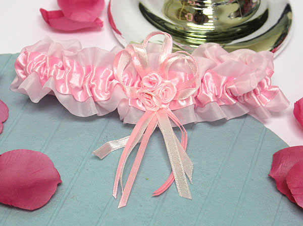 Свадебная подвязка для невесты "Кокетка" (розовый)