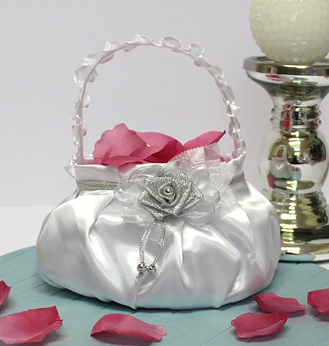 Свадебная корзиночка для конфетти и лепестков "Серебро"