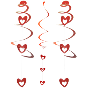 Гирлянда вертикальная-спираль "Сердца" (3 шт)