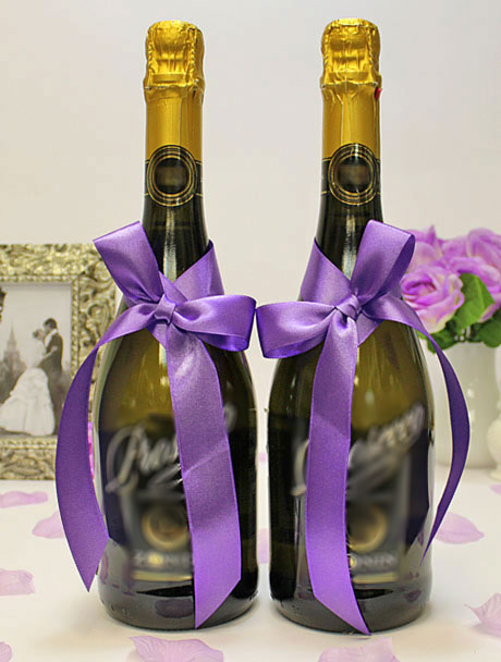 Украшение для шампанского Бантик (фиолетовый)