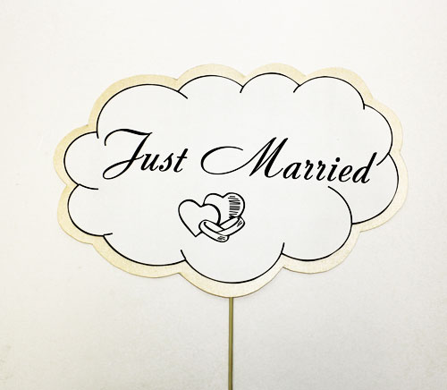 Табличка для фотосессии (надписи на английском языке) (Just Married)