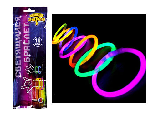 Светящиеся браслеты - сувениры для гостей (10 шт., ассорти)