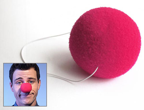 Клоунский нос на резинке (розовый)