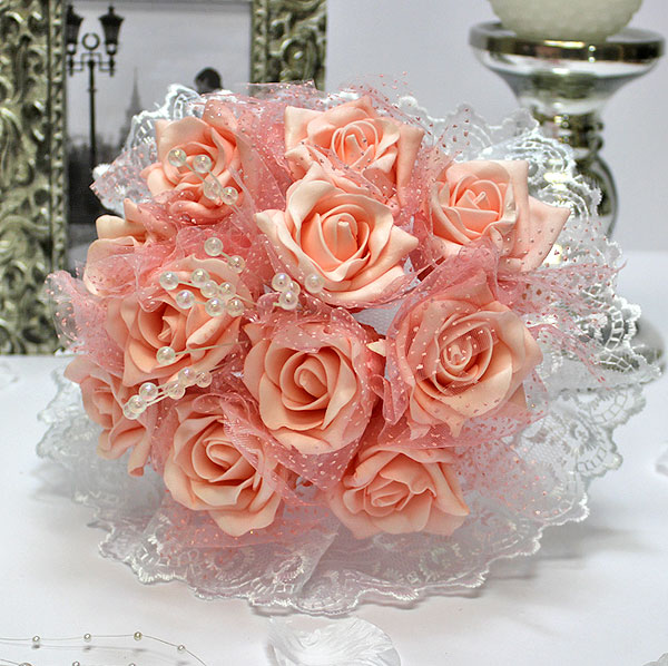 Свадебный букет для невесты "Каприз" (розовый)