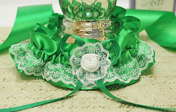 Подвязка для невесты Злата (зеленый)