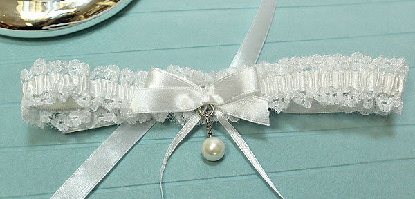 Подвязка для невесты "Жемчужинка" (на завязках)