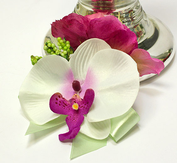 Брошка "Нежная орхидея" (фуксия/фиолетовый)