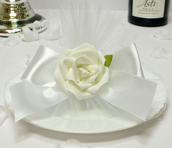 Декоративная терелка для битья "Белый цветок"