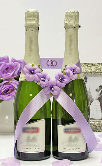Декоративное украшение для свадебного шампанского "Весна"