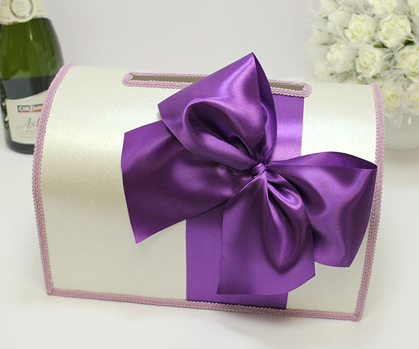 Сундучок для денег на свадьбу Классика (большой) (фиолетовый)