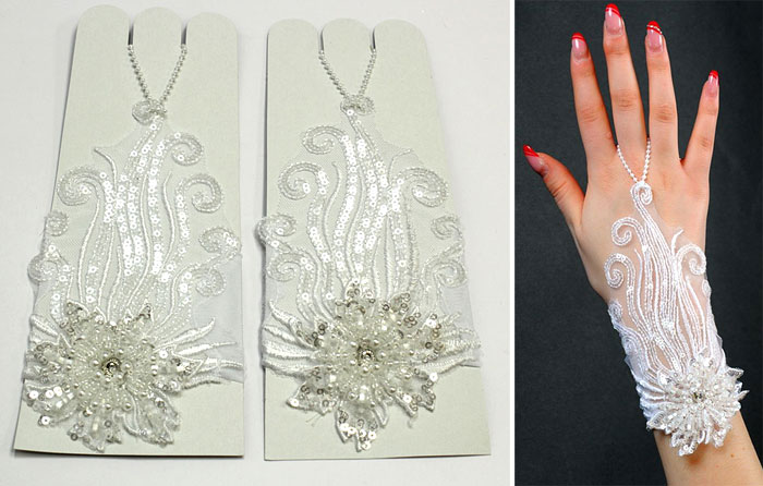 Перчатки для невесты "Лаура" (белый)