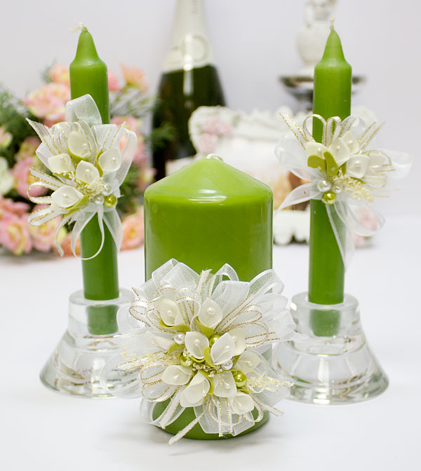 Набор свадебных свечей "Весенний букет"