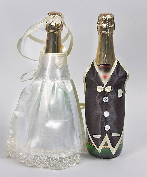 Украшение на шампанское "Пара" (айвори)