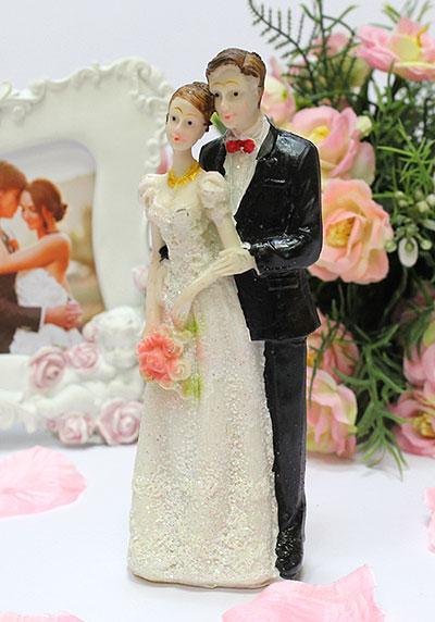 Фигурка для торта на свадьбу "Элегантная пара" № 3 (15,5 см)