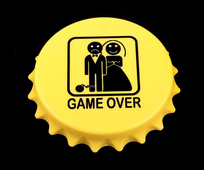 Открывалка для бутылки "Game over" (d=11 см)