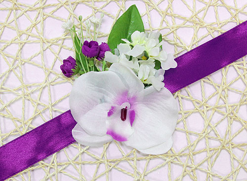 Браслет для подружек невесты Нежная орхидея (фиолетовый)