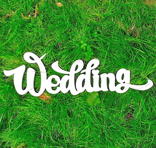 Слово для фотосессии Wedding (65 см) (белый)
