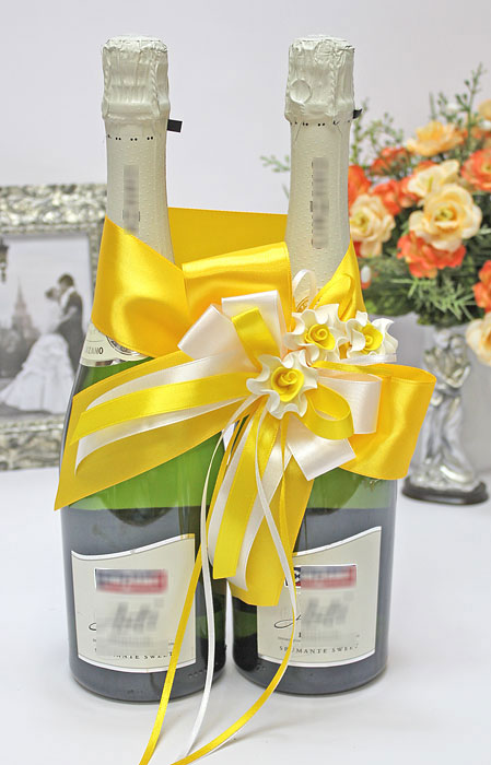 Декоративное украшение для свадебного шампанского "Цитрусовый фрэш""