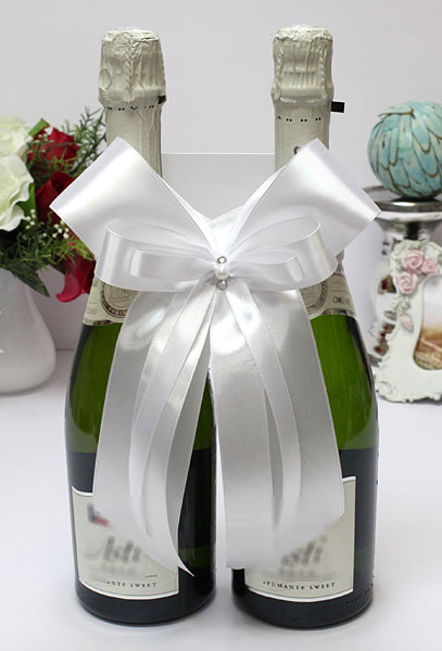 Декоративное украшение свадебных бутылок Nirvana (белый)