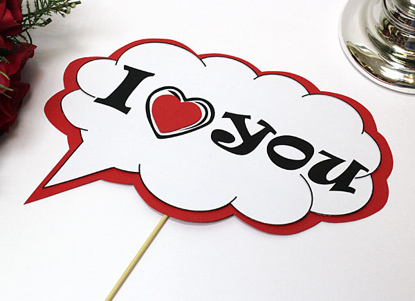 Табличка для фотосессии "I love you" (красный)