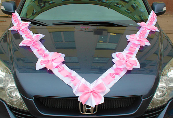 Лента на свадебный автомобиль Комильфо (розовый)