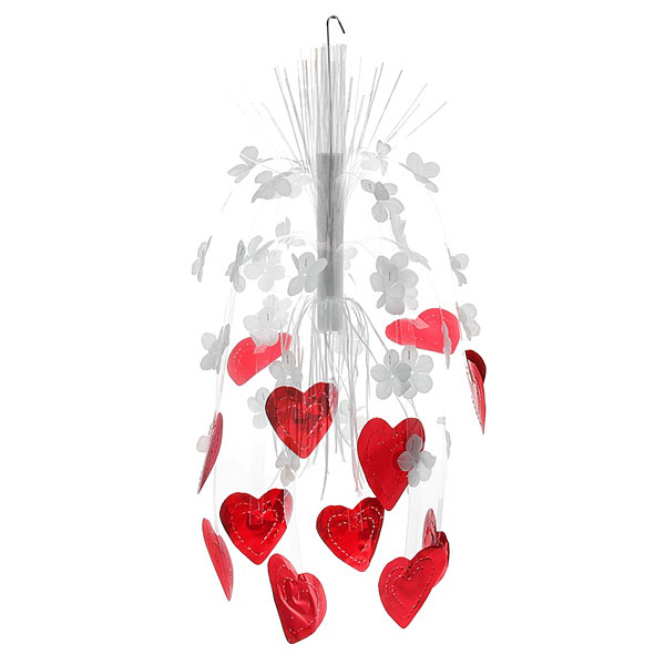Каскад подвесной "Сердца и цветы" (высота - 55 см)