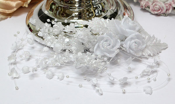 Украшение в свадебную прическу невесты "Веточка цветов"