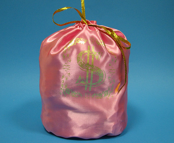 Свадебный атласный мешочек для денег (ярко-розовый)