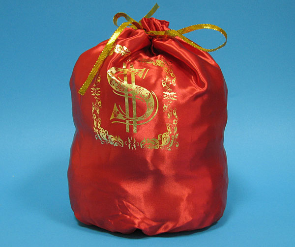 Свадебный атласный мешочек для денег (красный)