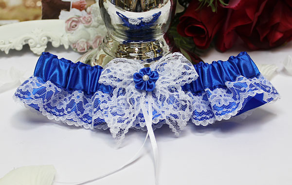 Подвязка для невесты Свадебный переполох (синий)