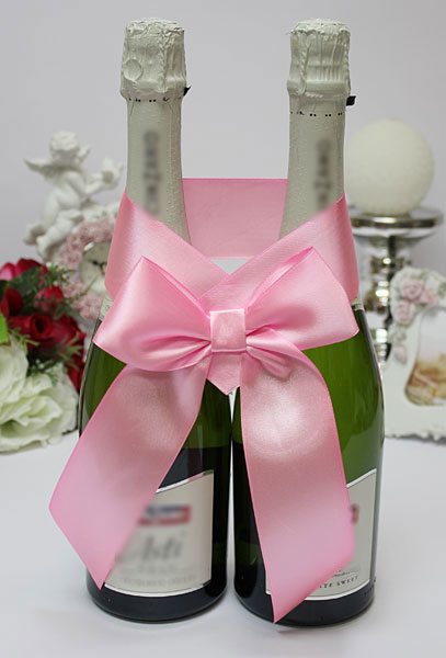Украшение для шампанского Бант (светло-розовый)