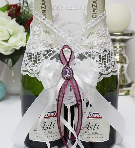 Свадебное украшение на шампанское "Монако"
