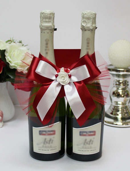 Декоративное украшение для шампанского "Цветочный поцелуй"